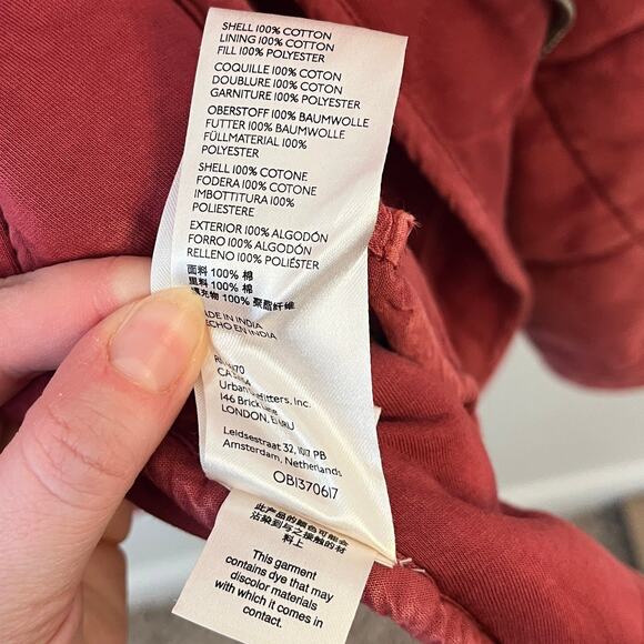 Free People Dolman Quilted Knit Jacket XL Cherry Juice Oversized Cotton Full Zip - Picture 13 of 16